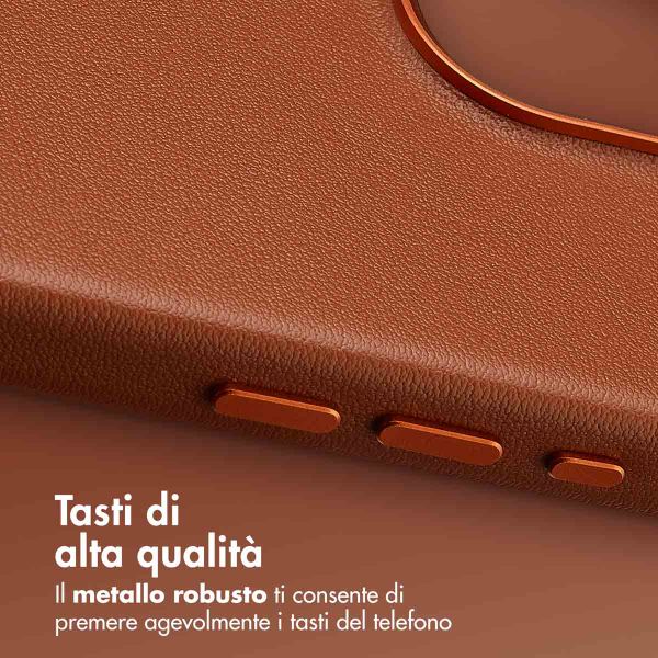 Accezz Cover in Pelle con MagSafe Apple iPhone 16 Pro Max - Sienna Brown