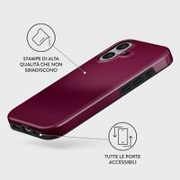 Burga Cover Posteriore Resistente con MagSafe Apple iPhone 16 - Dark Cherry