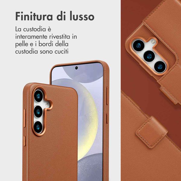 Accezz Cover in pelle 2 in 1 con MagSafe Samsung Galaxy S25 Plus - Sienna Brown