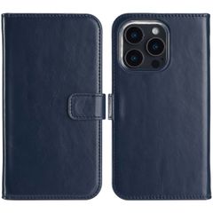 Selencia Cover a libro in vera pelle Apple iPhone 16 Pro - Blu