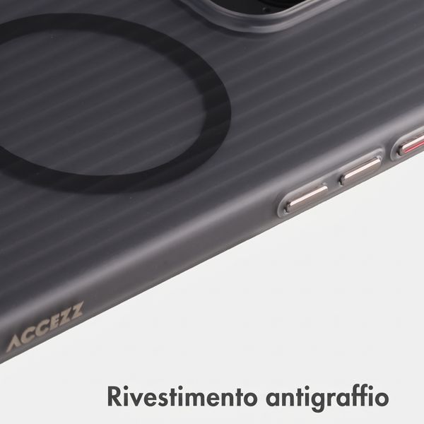 Accezz Cover Lite con MagSafe | Fluted | Apple iPhone 16 Pro Max - Grigio