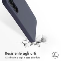 Accezz Cover in silicone liquido con MagSafe Samsung Galaxy S24 FE - Blu scuro