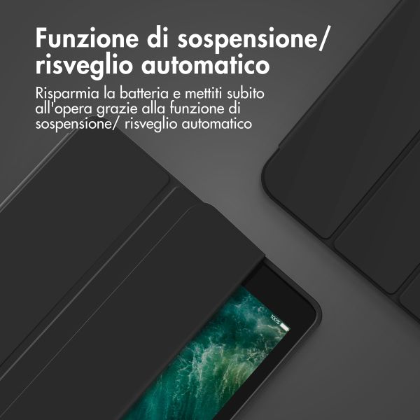 Accezz Cover a libro in silicone Smart Apple iPad 9 (2021) 10.2 pollici / iPad 8 (2020) 10.2 pollici / iPad 7 (2019) 10.2 pollici - Nero