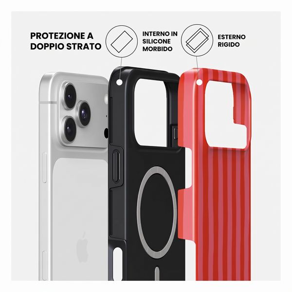 Burga Cover Posteriore Resistente con MagSafe Apple iPhone 18 Pro - Pomegranate