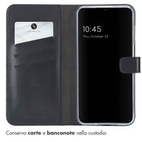 Selencia Cover a libro in vera pelle Samsung Galaxy A16 - Nero
