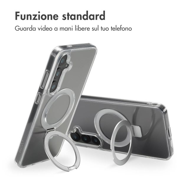Accezz Cover con anello e supporto con MagSafe Samsung Galaxy S24 Plus - Trasparente