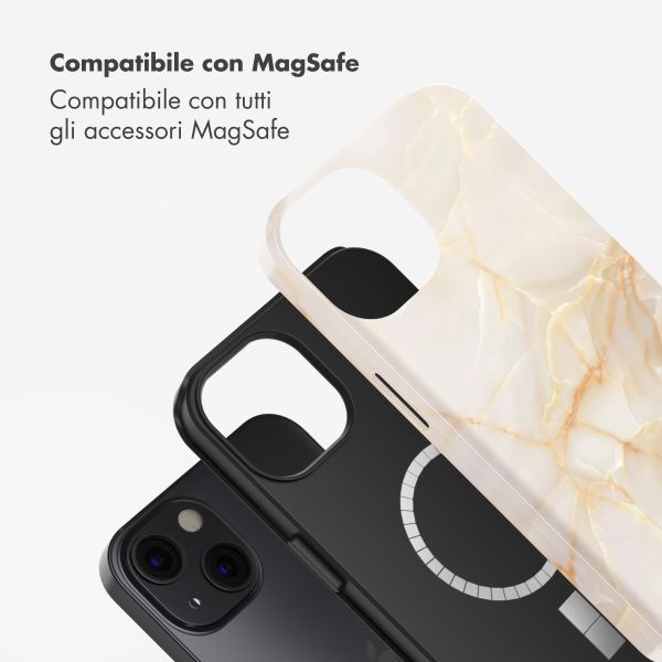 Selencia Cover posteriore Vivid con MagSafe Apple iPhone 13 - Golden Beige Marble