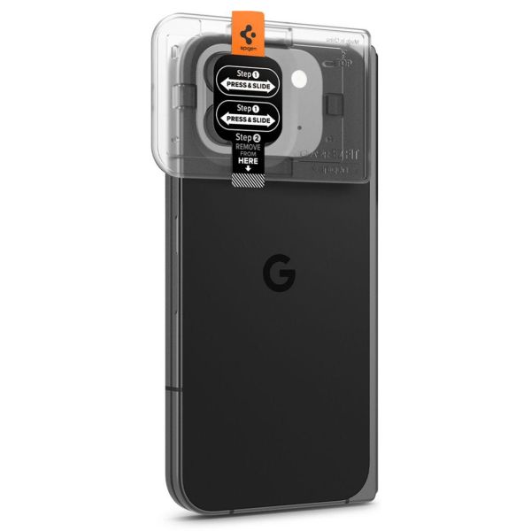 Spigen Optik Pro EZ Fit Lens Protector - Protezione lente fotocamera (confezione da 2) per Google Pixel 9 Pro Fold