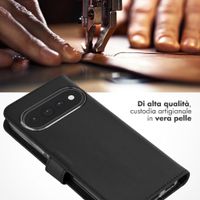 Selencia Cover a libro in vera pelle Google Pixel 11 / 11 Pro - Nero
