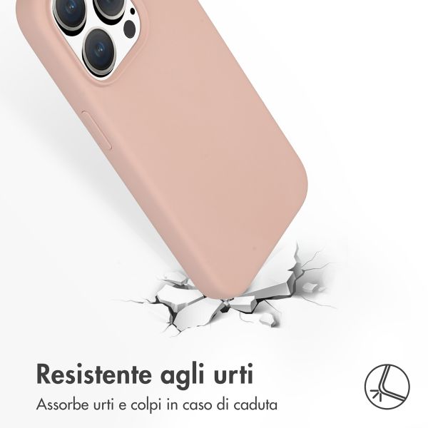 Accezz Cover in silicone liquido con MagSafe Apple iPhone 15 Pro - Rosa