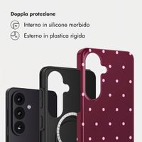 Selencia Cover posteriore Vivid con MagSafe Samsung Galaxy S26 - Happy Dots Burgundy