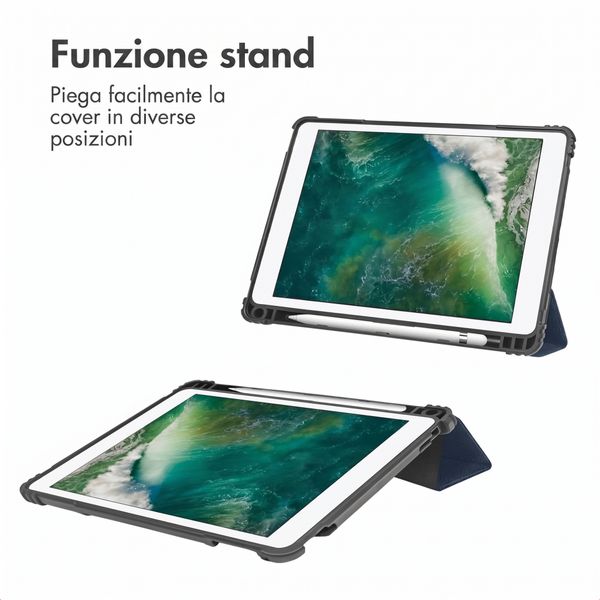 Accezz Libreria a tre ante robusta Apple iPad 6 (2018) 9.7 pollici / iPad 5 (2017) 9.7 pollici / Air 2 (2014)/Air 1 (2013) - Blu scuro