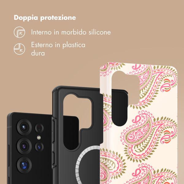Selencia Cover posteriore Vivid con MagSafe Samsung Galaxy S25 Ultra - Paisley Blush