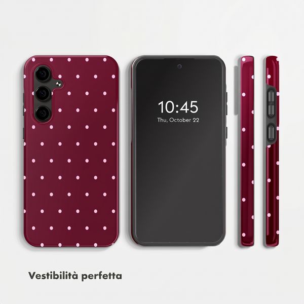 Selencia Cover Posteriore Vivid Samsung Galaxy S24 FE - Happy Dots Burgundy
