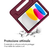 imoshion Cover Posteriore Kidsproof con Maniglia Apple iPad 11 (2025) 11 pollici A16 / iPad 10 (2022) 10.9 pollici - Velvet Plum