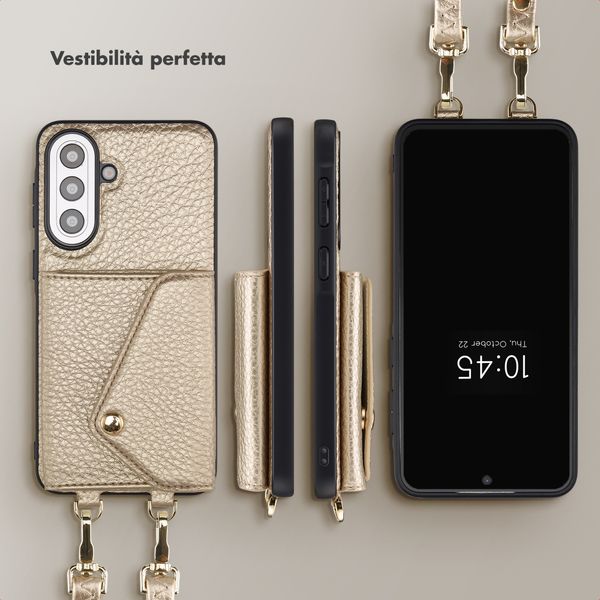 Selencia Cover per telefono Sera con cordino e portacarte a busta Samsung Galaxy A57 (5G) - Champagne