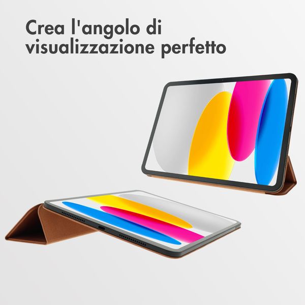 Accezz Cover a libro trifold in pelle Apple iPad 11 (2025) 11 pollici A16 / iPad 10 (2022) 10.9 pollici - Cognac