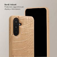 Selencia Cover per telefono Nova Croco con cordino e portacarte Samsung Galaxy A36 / A56 - Toasted Almond