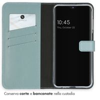Selencia Cover a libro in vera pelle Samsung Galaxy A25 (5G) - Air Blue