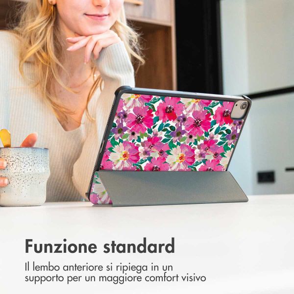 imoshion Cover Trifold Design Samsung Galaxy Tab A9 Plus - Floral Water Color