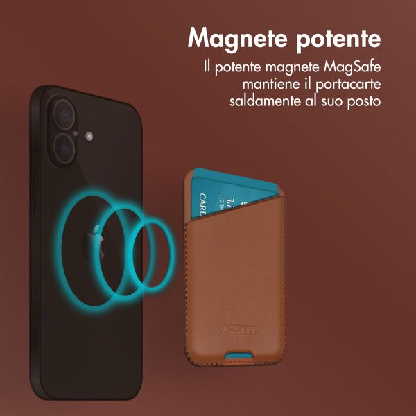 Accezz Portacarte in pelle - Compatibile con MagSafe e Qi2 - Sienna Brown