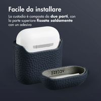 Accezz Cover in vera pelle  Apple Airpods 1 / 2 - Blu scuro