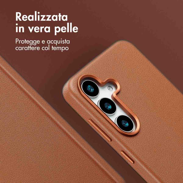 Accezz Cover in Pelle con MagSafe Samsung Galaxy S25 Plus - Sienna Brown