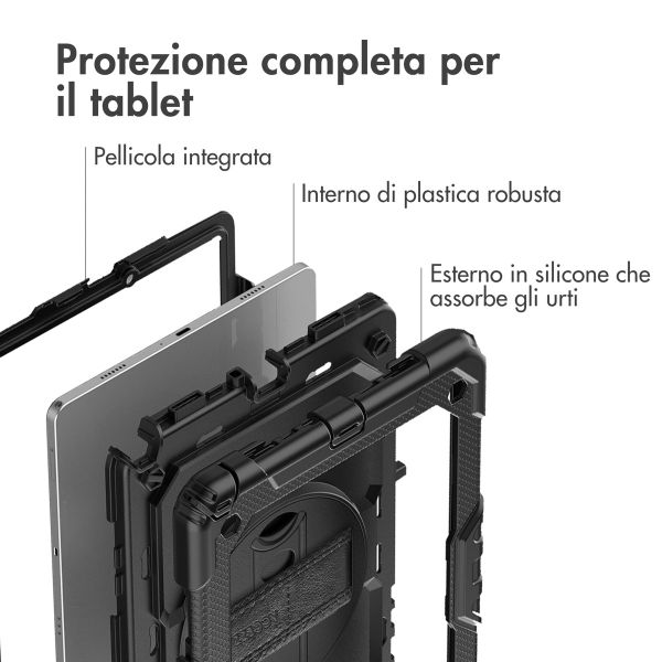 Accezz Cover Posteriore Resistente con tracolla Samsung Galaxy Tab A9 Plus - Nero