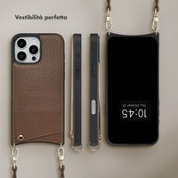 Selencia Cover per telefono Nova con cordino e portacarte Apple iPhone 16 Pro Max - Mocha Brown