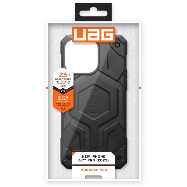 UAG Cover Posteriore Monarch Pro Apple iPhone 15 Pro Max - Carbon Fiber