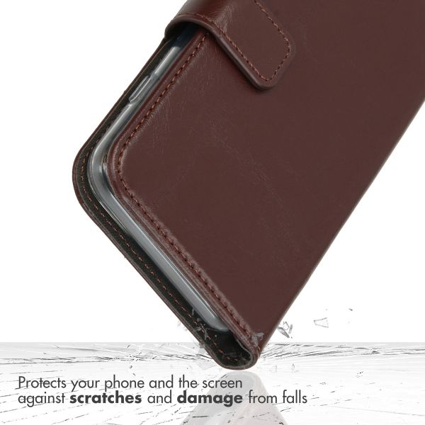 Selencia Cover a libro in vera pelle Apple iPhone 17 Pro - Marrone