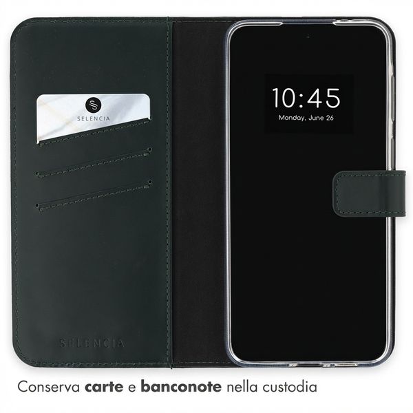 Selencia Cover a libro in vera pelle Samsung Galaxy A37 (5G) - Verde