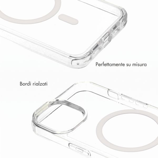 Selencia Cover posteriore Rivièra MagSafe con gancini rimovibili Apple iPhone 14 / 13 - Trasparente