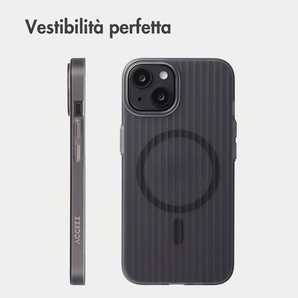 Accezz Cover Lite con MagSafe | Fluted | Apple iPhone 14 - Grigio