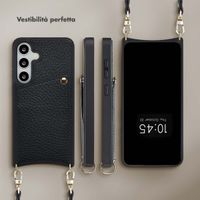 Selencia Cover per telefono Nova con cordino e portacarte Samsung Galaxy S25 / S24 - Nero
