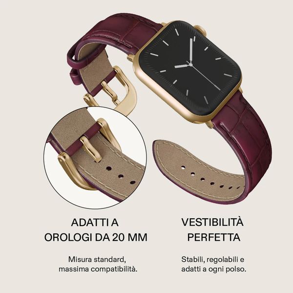 Burga Cinturino in vera pelle Apple Watch | 38/40/41/42 mm - Mobwife / Gold