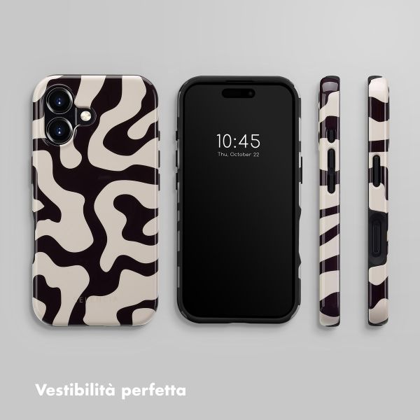 Selencia Cover posteriore Vivid con MagSafe Apple iPhone 16 - Art Wave Black