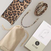 Selencia Cover per telefono Nova con cordino e portacarte Apple iPhone 16 Pro Max - Leopard