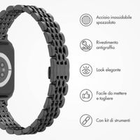 Selencia Cinturino sottile in acciaio ispirato a Jubilee Apple Watch | 38/40/41/42 mm - Nero