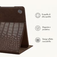 Selencia Custodia a libro Croco Samsung Galaxy Tab A11 Plus / A9 Plus - Choco Brown