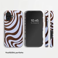 Selencia Cover posteriore Vivid con MagSafe Apple iPhone 16 - Dream Swirl Chocolate