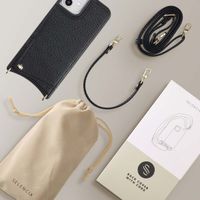 Selencia Cover per telefono Nova con cordino e portacarte Apple iPhone 12 (Pro) - Nero