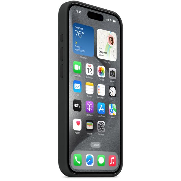 Apple Cover Posteriore in Silicone con MagSafe Apple iPhone 15 Pro - Black