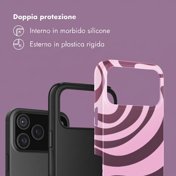 Selencia Cover Posteriore Vivid Apple iPhone 18 Pro - Wavy Swirl Pink Plum