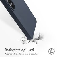 Accezz Cover in silicone liquido con MagSafe Samsung Galaxy S25 FE - Blu scuro