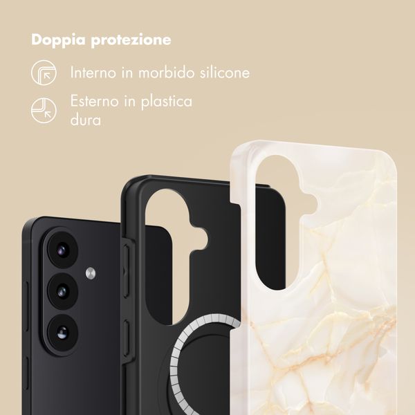 Selencia Cover posteriore Vivid con MagSafe Samsung Galaxy S26 Plus - Golden Beige Marble