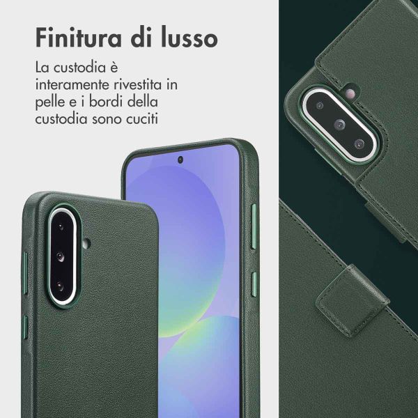 Accezz Cover in pelle 2 in 1 con MagSafe Samsung Galaxy A36 / A56 - Cedar Green