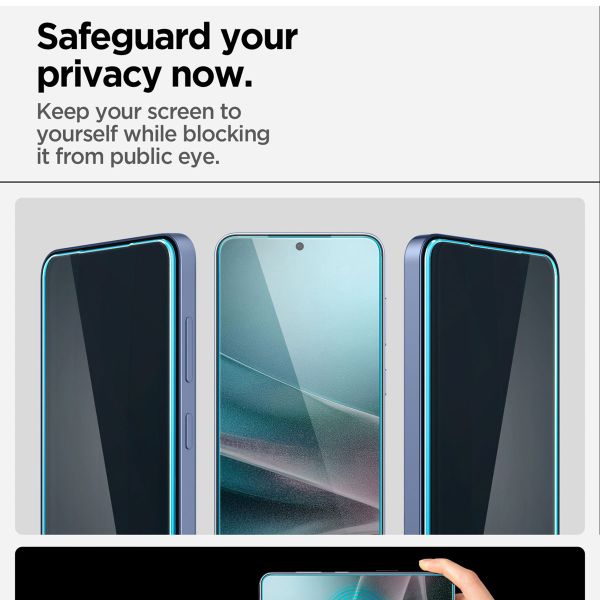 Spigen Vetro temperato privacy GLAStR EZ Fit + Applicatore - confezione da 2 Samsung Galaxy S25 / S24