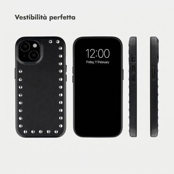 Selencia Cover posteriore Studs con MagSafe Apple iPhone 15 - Velvet Black