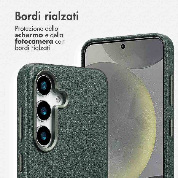 Accezz Cover in Pelle con MagSafe Samsung Galaxy S25 Plus - Cedar Green